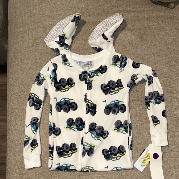 Carter's Other - Carter's White and Blue Monster Truck Pajama Set